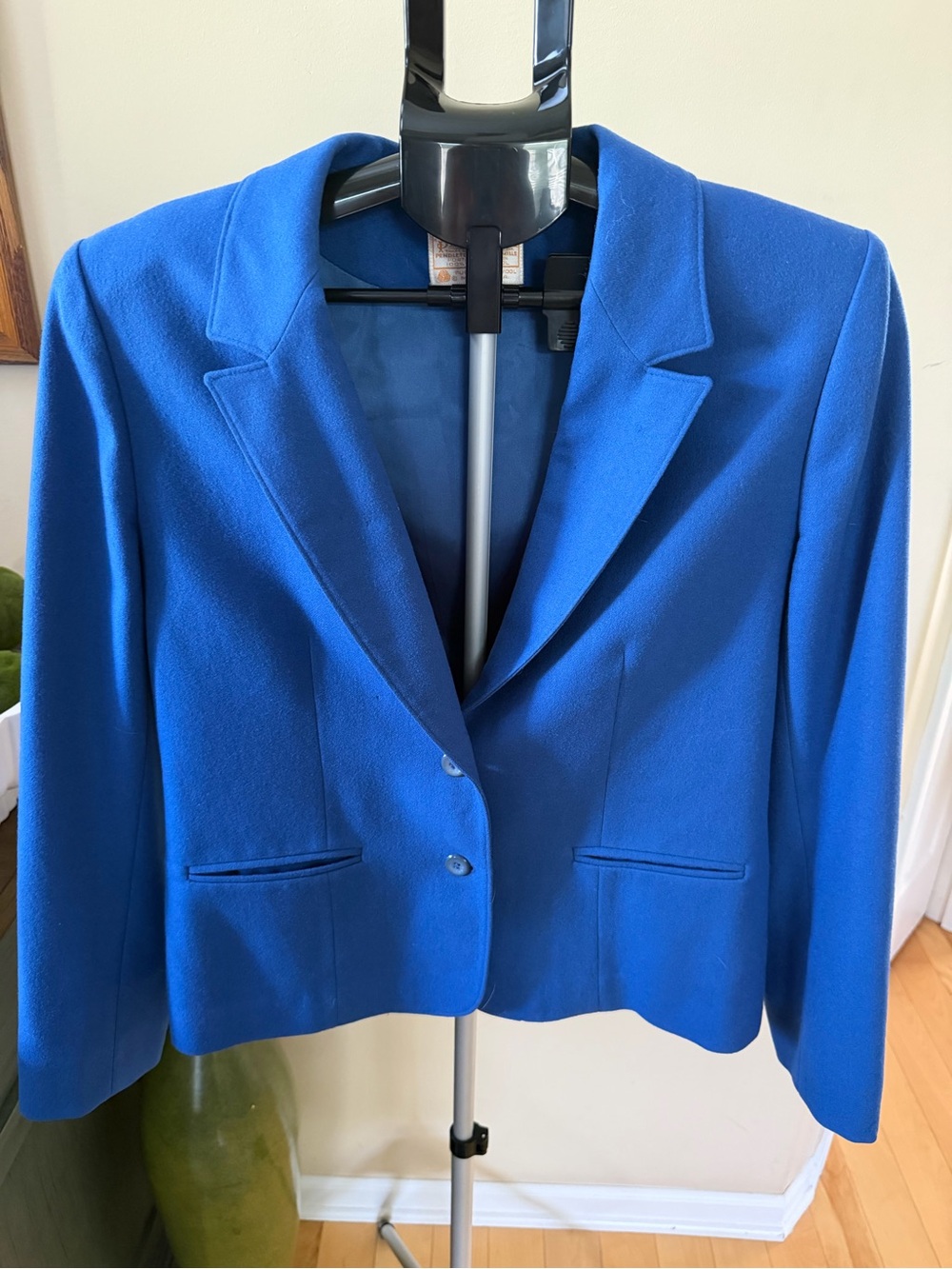 Vintage Pendleton Royal Blue Wool Cropped Blazer